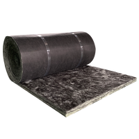 Laine de verre pour système CVC certifiée CE EN13162, isolation pour conduits, 32 kg/m³, 25 mm, rouleau de laine de verre noire avec tissu noir