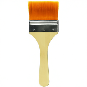 Brocha Plana para Pintar 160x51mm con Mango de Madera y Cerdas Naranjas - Product Image 2