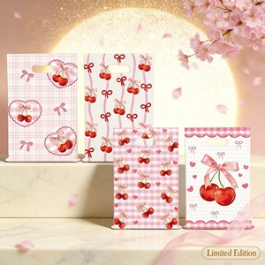 Sacs d'emballage autocollants en forme de cerise de dessin animé pour sacs à <span class=keywords><strong>main</strong></span>, biscuits, bonbons et chocolats - Product Image 2