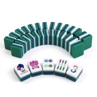 Jeu de Mahjong et de Poker Américain de Luxe en Acrylique Vert, 160 Tuiles, Kit pour 4 Joueurs, Résistant à l'Eau, Pliable, Portable, Cadeau de Voyage