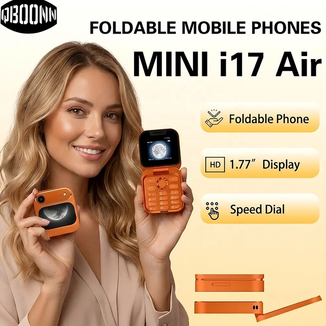Factory Hotsale Mini Phone I17 Air Dual SIM Card Fold Mobile Phone 2G Network Video Player Mini Size Folding Feature Phone