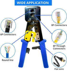 RJ45 Crimping <span class=keywords><strong>Tool</strong></span> Set Rede Repair <span class=keywords><strong>Kit</strong></span> para RJ11/RJ12/CAT5/CAT6/Cat5e Computador Maintenacnce Rede Cabo LAN Repair Set - Product Image 3