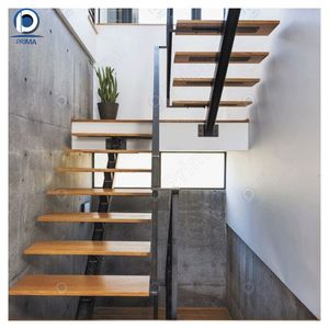 Escalera Flotante Moderna de Madera Prima, Escalera en Voladizo con Peldaños Abiertos - Product Image 4