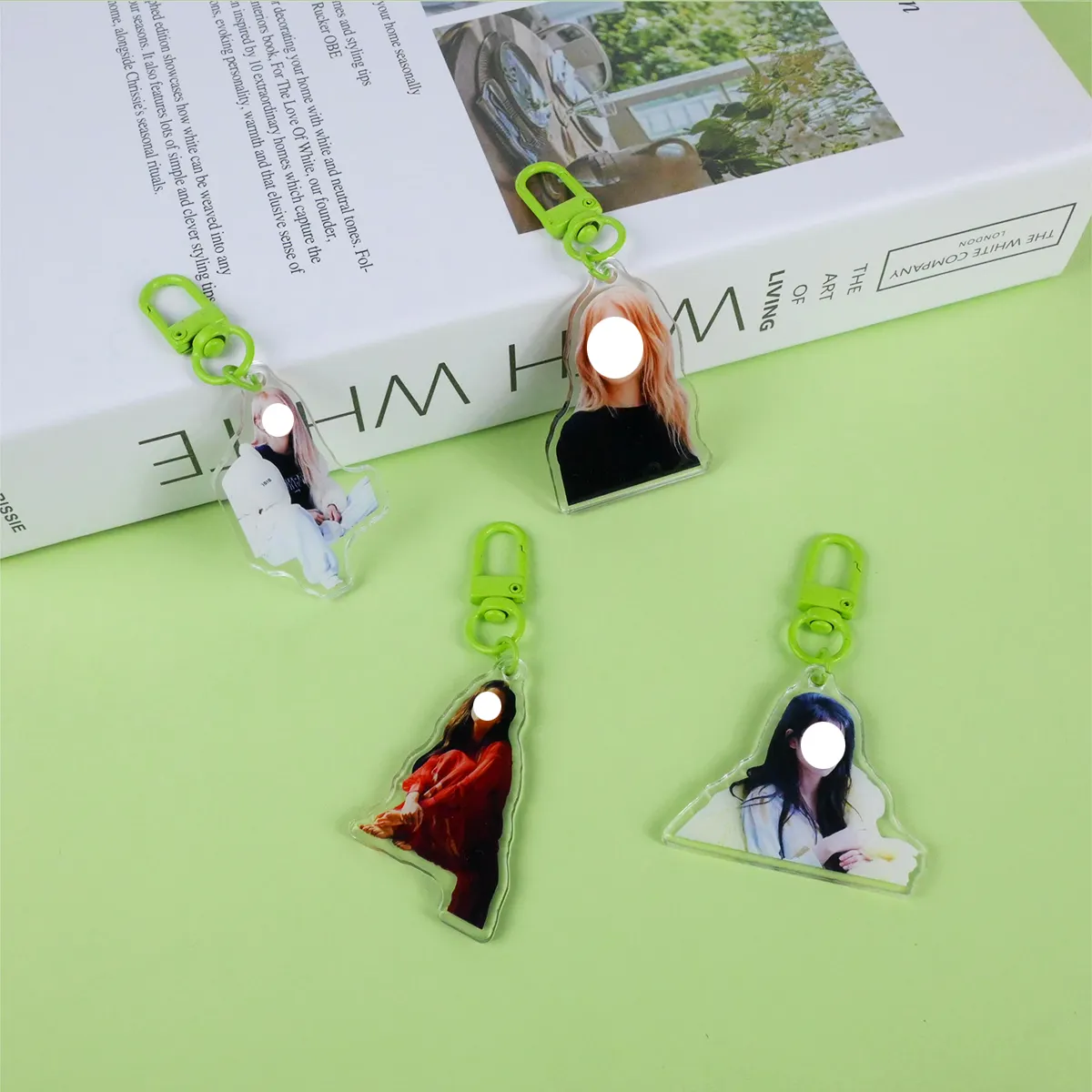 Wholesale Acrylic Charms Key Ring Custom Acrylic Keychain Plastic Key Chain Clear Printed