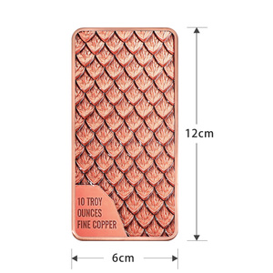 Fantasy Dragon 10 Troy Ounces Barre de Cuivre Fin avec Relief 3D Imprimé en Couleur, Lingot de Cuivre Massif 10oz - Product Image 3