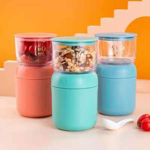 Bencircle B62 800ml Cute <b>Kids</b> Bento <b>Lunch</b> <b>Box</b> Plastic+Stainless Steel Insulated Leak Proof Eco-Friendly Foldable School Thermal - Product Image 3