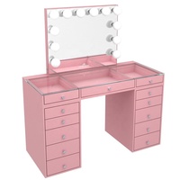 Meilleures ventes - Table de maquillage avec miroir LED et lumières RGB, haut-parleur intégré, miroir LED, vente directe d'usine