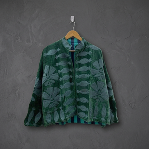 Chaqueta de terciopelo de lujo personalizada con bordado, estilo étnico bohemio, abrigo corto cálido de invierno para mujer, chaquetas Suzani para mujer - Product Image 4