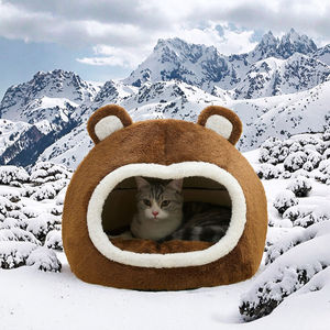 ที่นอนแมวฤดูหนาวแบบอุ่น บ้านสัตว์เลี้ยงรักษ์โลก ที่นอนนุ่มสบายสำหรับลูกแมว เบาะนอนนุ่มสำหรับสุนัขขนาดเล็ก ที่นอนแมวแบบซักได้ ลายพิมพ์สวยงาม อุปกรณ์สำหรับสัตว์เลี้ยง - Product Image 3