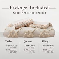 Ensemble de literie en microfibre 3 pièces, couleur beige et terre cuite, housses de couette durables et super douces avec fermeture éclair et attaches