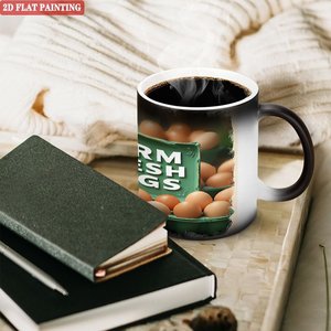 Frosted Black <b>Ceramic</b> <b>Mug</b> 11oz Heat Color Changing Blank Cup For Business Conference Souvenir - Product Image 3