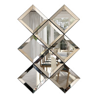 Miroir mural décoratif de haute qualité, meilleur choix pour les murs, miroir diamant, fabrication chinoise, 4, 5, 6, 8 mm