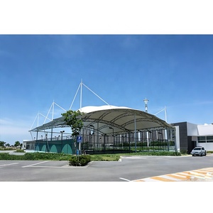 โรงงานผลิตหลังคาเต็นท์กีฬาสมัยใหม่ ผ้าใบกันน้ำ PVDF สำหรับสนามฟุตบอล สนามบาสเกตบอล เต็นท์สนามแพเดิล หลังคาในร่ม - Product Image 2