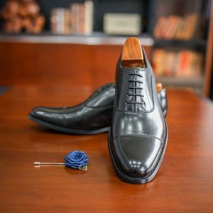 Best-selling High Quality Men's Business Formal Lace-Up Closed Shoes Genuine Leather Upper Anti-Slippery Goodyear Derby <b>Washed</b> - Product Image 2