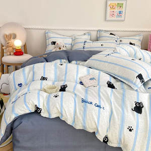 Home Textile Polyester Bett bezug Home 4 Stück Bettlaken Set Tröster Bettwäsche Set - Product Image 6