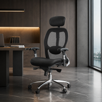 Chaise de bureau ergonomique en maille avec appui-tête réglable et support lombaire, pivotante, pour cadre dirigeant, vente en gros