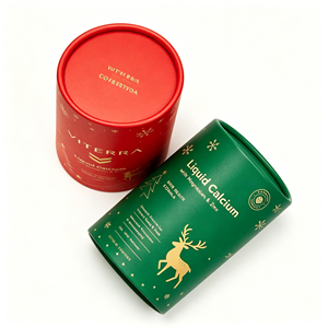 Luxury Gold Foil Rigid Cardboard <b>Round</b> <b>Box</b> for Health Supplements Vitamins Packaging Custom Logo Wholesale - Product Image 4