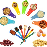 Ensemble de cuillères et tasses à mesurer en plastique WEIMU, ensemble de pâtisserie créatif, outils de cuisine, couleur arc-en-ciel, ensemble de 15 cuillères à mesurer