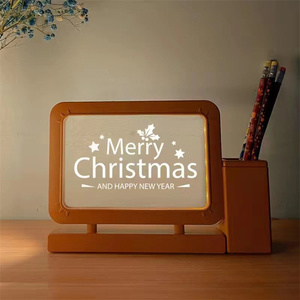 Cadeaux créatifs Lampe de couchage <span class=keywords><strong>pour</strong></span> chambre de fille Lampe de bureau à lumière <span class=keywords><strong>douce</strong></span> mignonne Lampe de nuit à message 3D avec stylo - Product Image 3