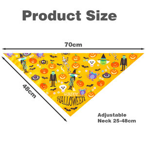 Bandana en coton à double couche Holy Night Halloween pour chiens, motif sorcière citrouille pour toutes les saisons, y compris l'hiver et l'été - Product Image 6