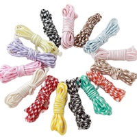 Gantungan Kunci Houndstooth Paracord 5mm Tali Polyester Kepang Warna-warni DIY Tali Tas Y2K Aksesoris Lanyard Selempang Keren Manis