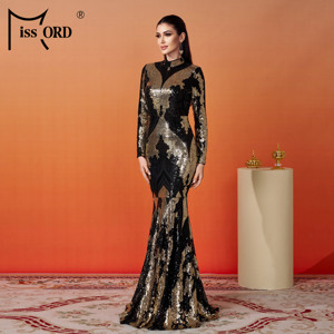 Sirena a maniche lunghe con paillettes Hijab arabo <span class=keywords><strong>Istanbul</strong></span> marocchino turco Dubai abiti da sera modesti musulmani da donna - Product Image 5