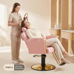 Sillón de Barbería Hidráulico Reclinable con Reposacabezas y Reposapiés <span class=keywords><strong>para</strong></span> Peluquería, Salón de Belleza y Spa - Product Image 3