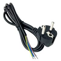 Câble d'alimentation économique à norme européenne Schuko, 3 conducteurs CCA, avec fils dénudés pour les fabricants d'appareils électroménagers