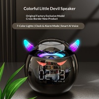 Altavoz Inteligente G9 Little Devil para V5.0 con Reloj Despertador, Sistema de Sonido con IA, Control por Voz, Funciona con Batería, Regalo para Escritorio
