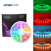 Bande lumineuse LED pour rétroéclairage TV, très vendue, 12V 5M 10M 15M 20M IP20 IP65 30 LED/m RGB avec musique Bluetooth et télécommande 24 touches