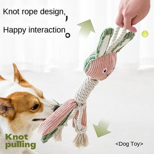 Tianyuan eco-friendly Pet corda di cotone cane giocattolo interessante vocale molare interazione morso giocattolo per la noia sollievo - Product Image 2
