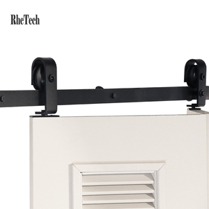 RHETECH Kit <span class=keywords><strong>de</strong></span> portes coulissantes pliantes à montage supérieur en acier au carbone <span class=keywords><strong>de</strong></span> 3 pieds Ensemble <span class=keywords><strong>de</strong></span> quincaillerie durable <span class=keywords><strong>pour</strong></span> porte <span class=keywords><strong>de</strong></span> grange coulissante à deux volets <span class=keywords><strong>pour</strong></span> le salon - Product Image 4