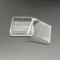 Mini boîte en plastique PS transparente de 50*50*20 MM pour le stockage de broches de badges