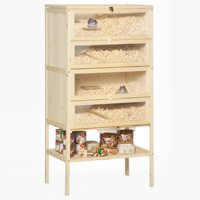 Bestseller 5-stöckiger Holz-Hamsterkäfig Ratten-Mäuse-Habitat mit Aufklappbarer Oberfronttür & Ablagefach Mehrstöckiger Kleintier-Käfig
