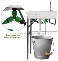 Table de nettoyage de poisson pliante en HDPE de haute qualité avec pulvérisateur de nettoyage et filet de stockage pour une utilisation en extérieur