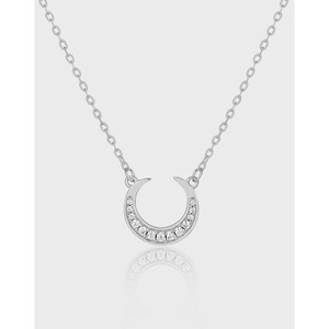 <span class=keywords><strong>Collier</strong></span> en argent pur S925 pour femmes, design de <span class=keywords><strong>lune</strong></span> inversée en diamant, é<span class=keywords><strong>l</strong></span>égant et haut de gamme - Product Image 5