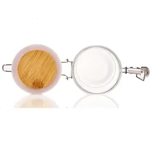 Estatuilla de vidrio soplado hecha a mano, estilo minimalista, botellas de almacenamiento de Murano, tarros, decoración de Arte de hadas, gran capacidad, cubierta de madera, comida - Product Image 5