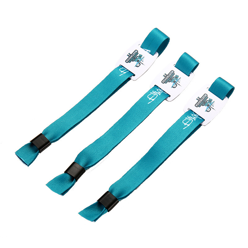 Custom Logo Blank Short Lanyard Satin Wrist Bands for Promotional Party Concert Club Image 3