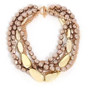 שרשרת פנינים רב שכבתית בציפוי זהב ורוד של אמיליה, מתנה לנשים - Product Image 5