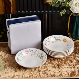 Wholesale Floral Elegant Ceramic Tableware Rice Bowl Coffee Cup <b>Dinner</b> Plate Soup Plate Banquet <b>Set</b> - Product Image 5