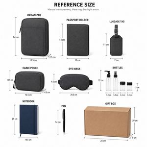 Kit de Regalo Personalizado para Viajes Corporativos: Organizador de Documentos de Papel, Porta Pasaportes, Etiqueta para Equipaje, Bolsa para Cables, Regalo para Acción de Gracias o Graduación - Product Image 2