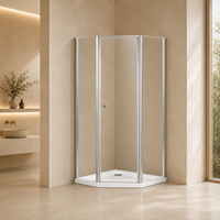 Cabine de douche en verre néo-angle de 6 mm avec receveur de douche 800x800-1000x1000x1950 mm, salle de bain personnalisée
