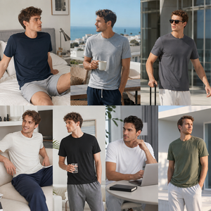 Chemise de voyage JNEI Kaos Pria, <span class=keywords><strong>anti</strong></span>-transpiration, 150 g/m², séchage rapide, respirante, <span class=keywords><strong>anti</strong></span>-<span class=keywords><strong>UV</strong></span>, pour activités quotidiennes en extérieur. - Product Image 3