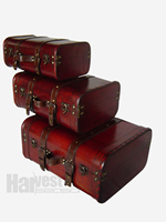 Coffret de rangement mini écologique poli, valise cadeau, coffre de voyage classique en contreplaqué marron antique, recyclable