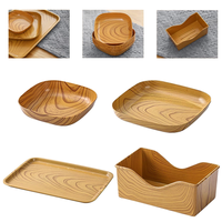 Assiette en plastique japonaise en os pour fruits et noix-Nouveau plateau à broche en bois écologique pour la maison, collations et rangement de bureau pour les desserts