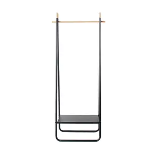 2 Tiers Commercial Wholesale Carbon Steel Coat Rack Hanger Shelf Garment Display Clothes Hanging Clothing Rack With Wheels
