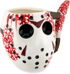 Warner Bros Viernes 13 Jason Máscara con Cuchillo Cerámica Café Taza Esculpida 3D Multicolor 20 Onza Fluida. - Product Image 2