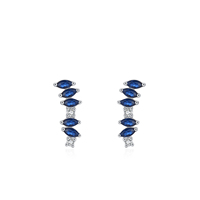 Ailmay Luxe 925 Sterling Zilver Koningsblauw Paard Oog Zirkoon Oorbellen Voor Vrouwen, Sieraden Bruiloft Verloving Bruids Sieraden
