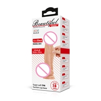 Dildo Suave y Sexy de Gran Tamaño con Sensación Realista, Juguetes Sexuales para Mujeres, Pene Grande con Doble Ventosa, Estimulador Anal