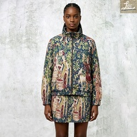 Veste en tapisserie jacquard pour femme, crop top, tirettes de fermeture éclair personnalisées, vêtements en tricot pour femme, veste en tapisserie anime